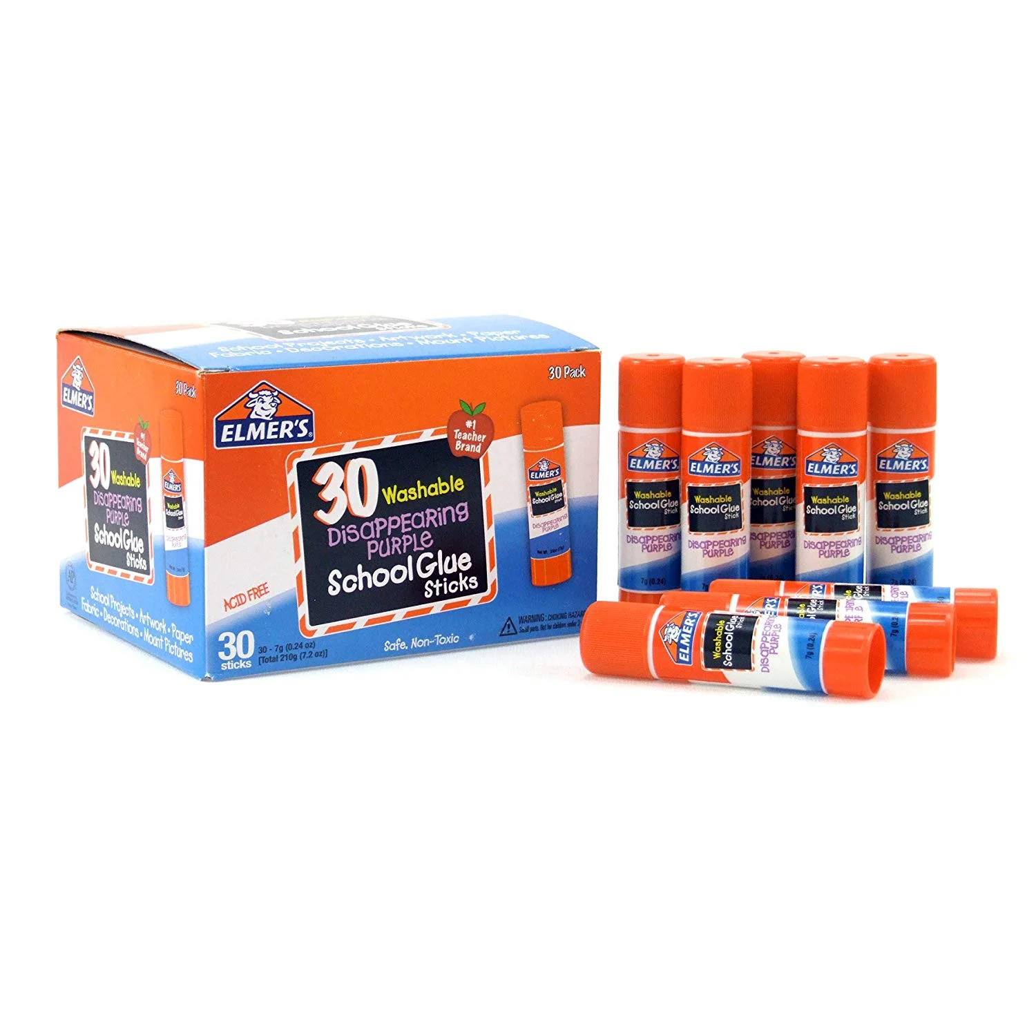 PACK OF 30 ELMER'S DISAPPEARING PURPLE SCHOOL GLUE FOR $6.99