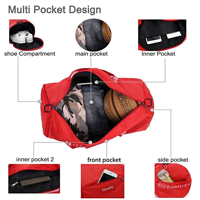 MULTIPURPOSE DUFFLE BAG WITH SHOE COMPARTMENT FOR $7.43