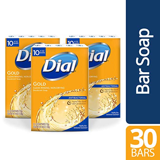 30 BARS OF GOLD DIAL ANTIBACTERIAL BAR SOAP FOR $11.99