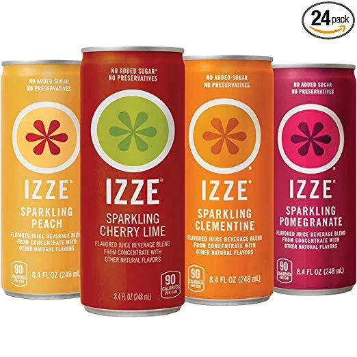 24 PACK OF IZZE SPARKLING JUICE 4 FLAVOR SPARKLING SUNSET VARIETY PACK FOR $9.29