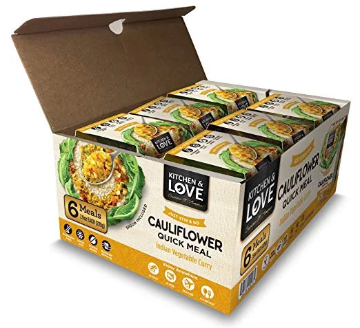 6 PACK OF KITCHEN &amp; LOVE INDIAN VEGETABLE CURRY CAULIFLOWER QUICK MEALS FOR $18.81