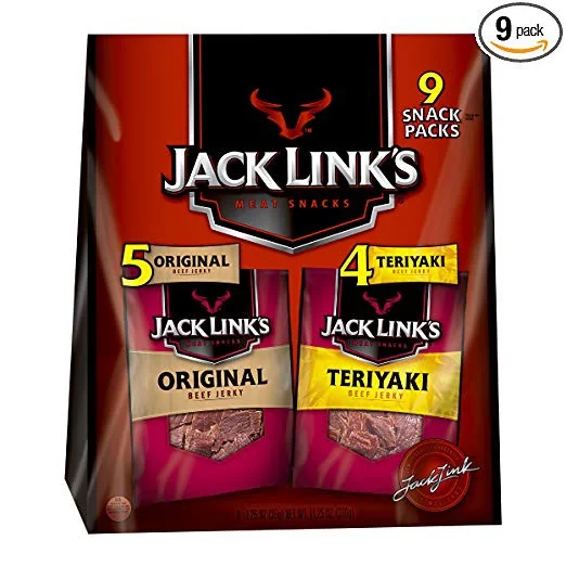 9 PACKS OF JACK LINK’S BEEF JERKY VARIETY PACK FOR $12.15