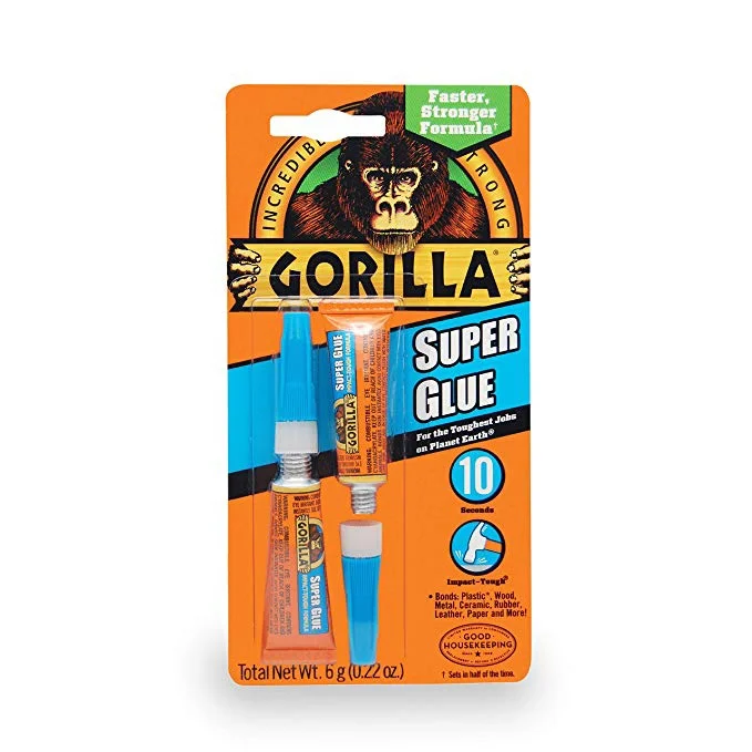 2 TUBES OF GORILLA SUPER GLUE FOR $2.59