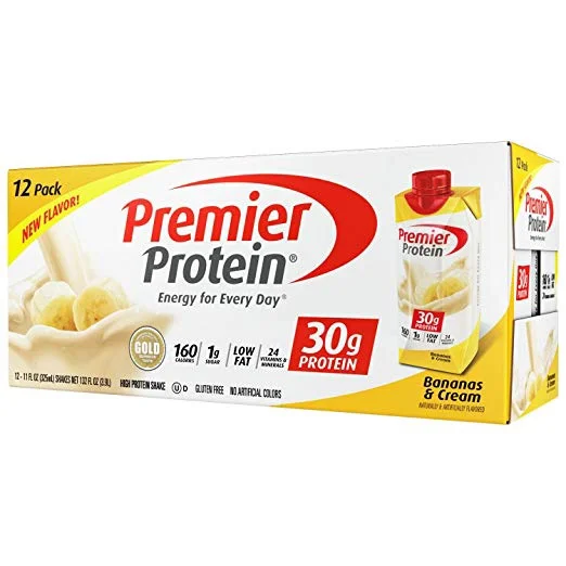 12 PACK - PREMIER PROTEIN HIGH PROTEIN SHAKES, BANANAS &amp; CREAM FOR $16.78