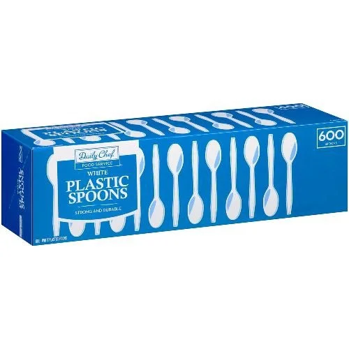 600 PLASTIC WHITE SPOONS FOR $10.98