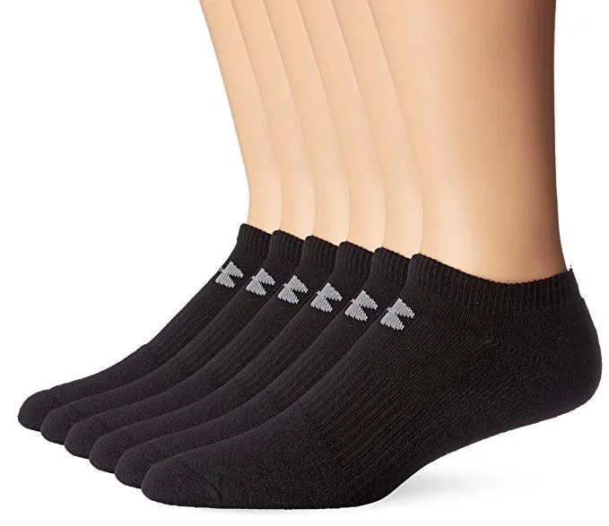 6 PACK - UNDER ARMOUR MENS CHARGED COTTON 2.0 NO SHOW SOCKS FOR $12.00