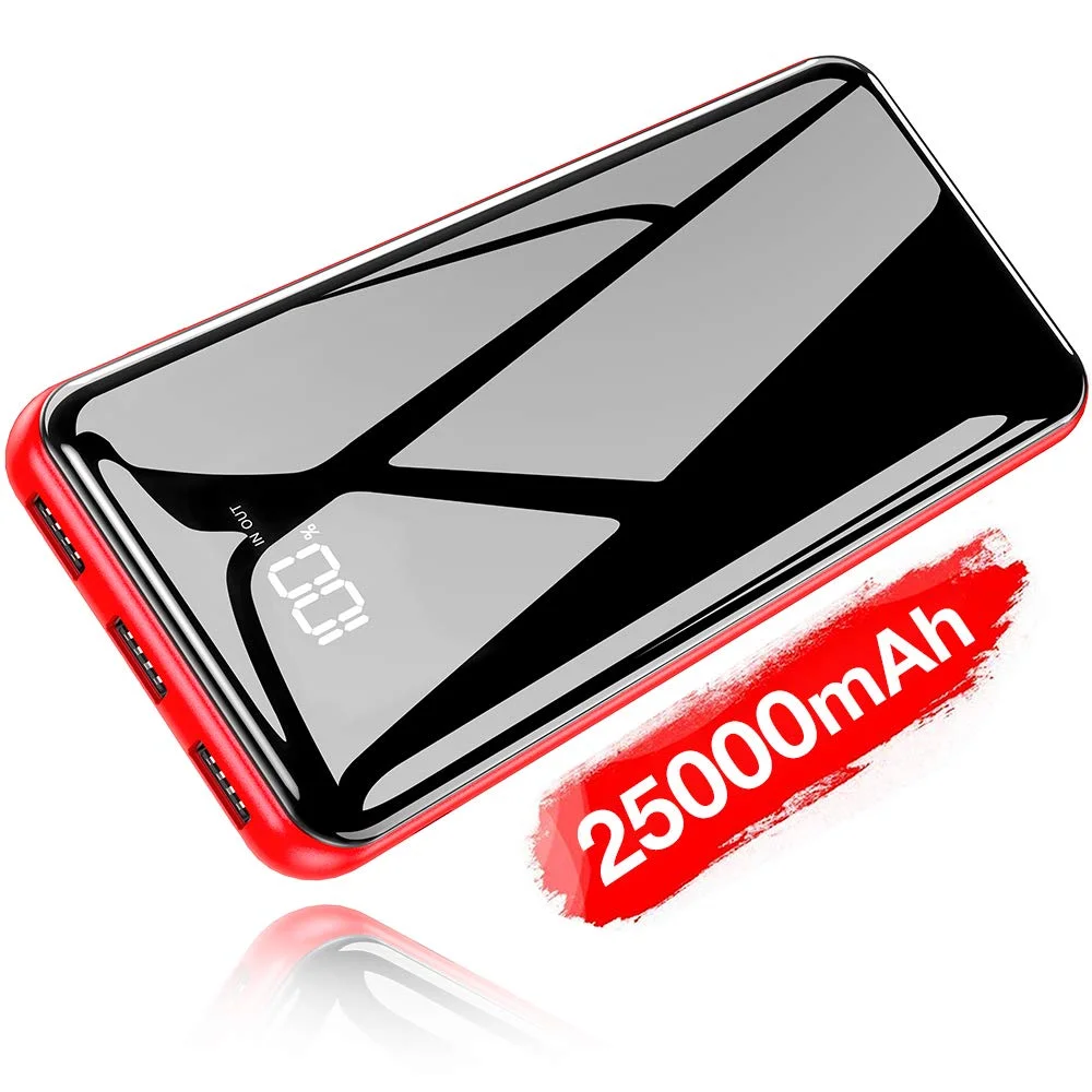 3-USB PORT 25,000MAH PORTABLE POWER BANK FOR $14.27