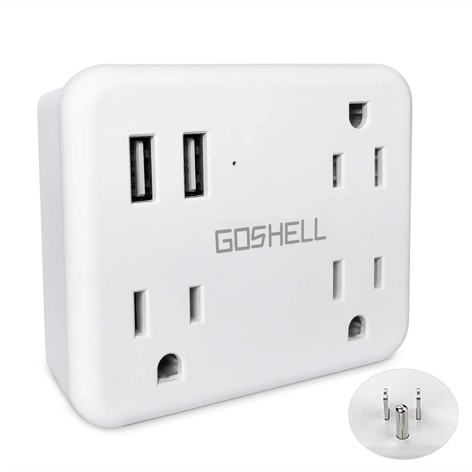 TRAVEL POWER STRIP WITH 2 USB PORTS &amp; 3 WIDE-SPACED OUTLETS FOR $5.72