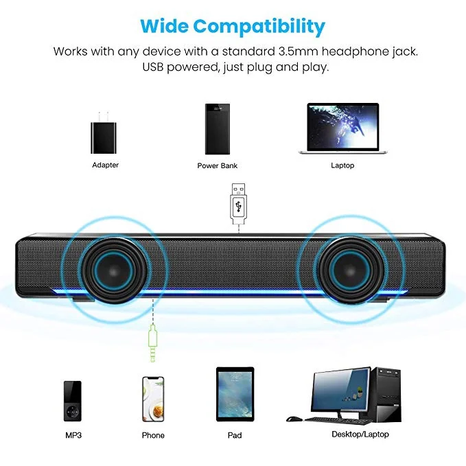 USB POWERED SOUND BAR SPEAKER FOR $8.99