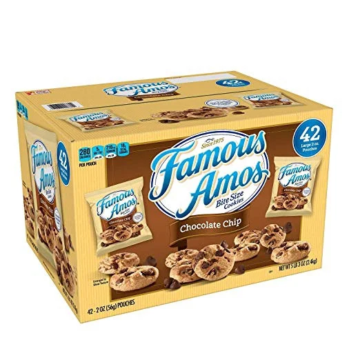 42 SNACK BAGS - FAMOUS AMOS CHOCOLATE CHIP COOKIES FOR $10.48
