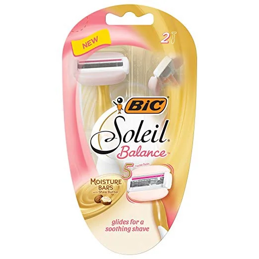 2 PACK - BIC SOLEIL BALANCE WOMEN'S 5-BLADE DISPOSABLE RAZORS FOR $2.67