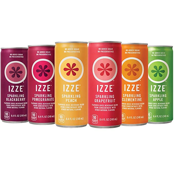 12 PACK - IZZE SPARKLING JUICE 6 FLAVOR SAMPLER VARIETY PACK FOR $6.78