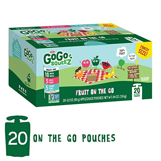 20 PACK - GOGO SQUEEZ APPLESAUCE ON THE GO VARIETY PACK FOR $8.53