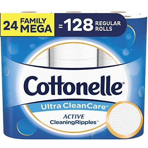 24 FAMILY MEGA ROLLS - COTTONELLE ULTRA CLEANCARE TOILET PAPER FOR $19.14