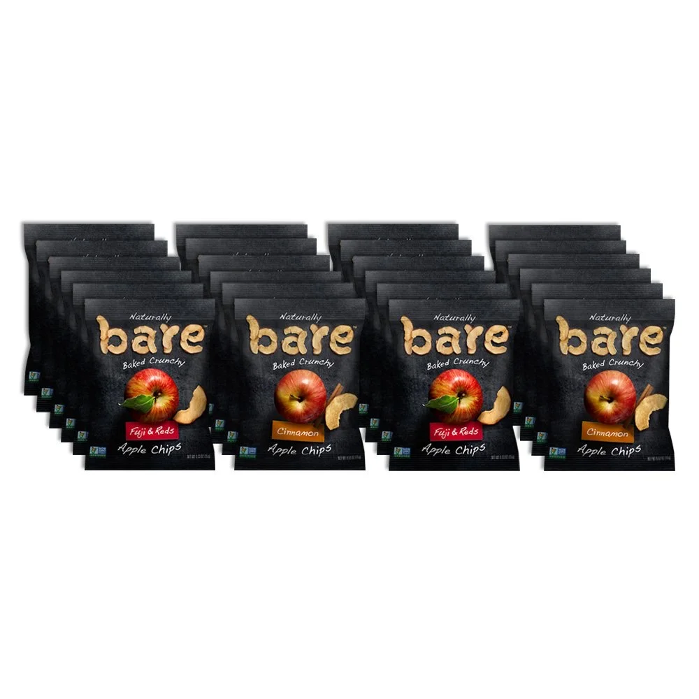 24 SNACK BAGS - BARE NATURAL APPLE CHIPS FOR $13.18