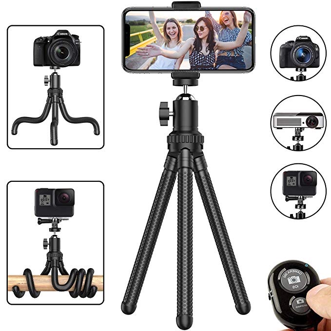 ADJUSTABLE ROTATING CAMERA &amp; PHONE TRIPOD WITH REMOTE TIMER FOR $7.94