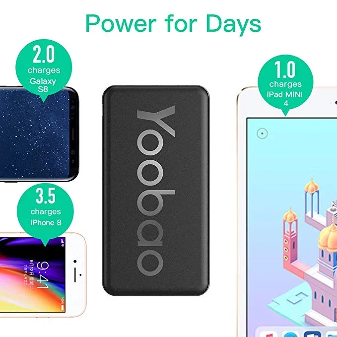 10,000MAH SLIM EXTERNAL PORTABLE POWER BANK FOR $9.99