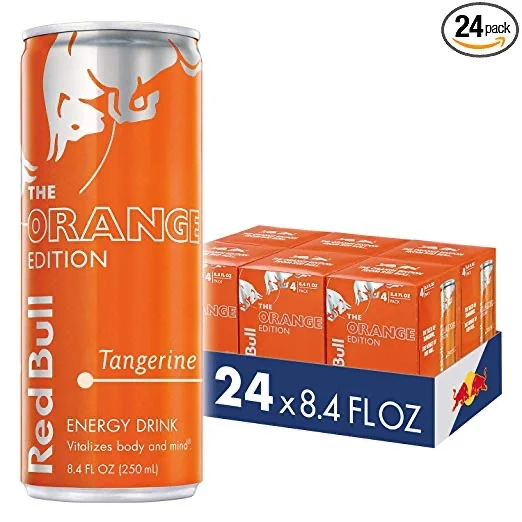 24 PACK - RED BULL TANGERINE ENERGY DRINK, ORANGE EDITION FOR $20.00