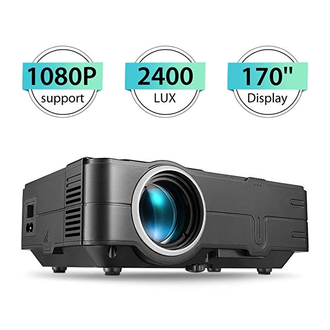 1080P FULL HD 170° DISPLAY VIDEO PROJECTOR FOR $42.49