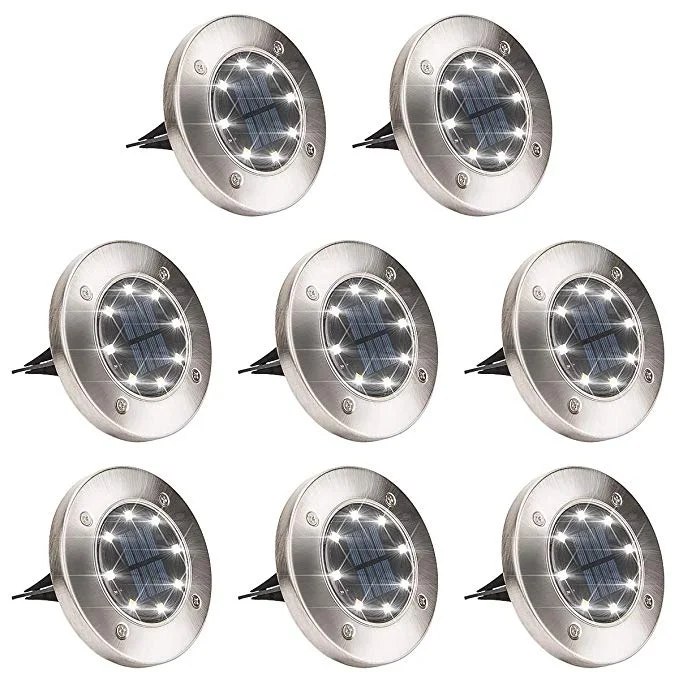 8 PACK - SOLAR POWERED LED GROUND LIGHTS FOR $25.59