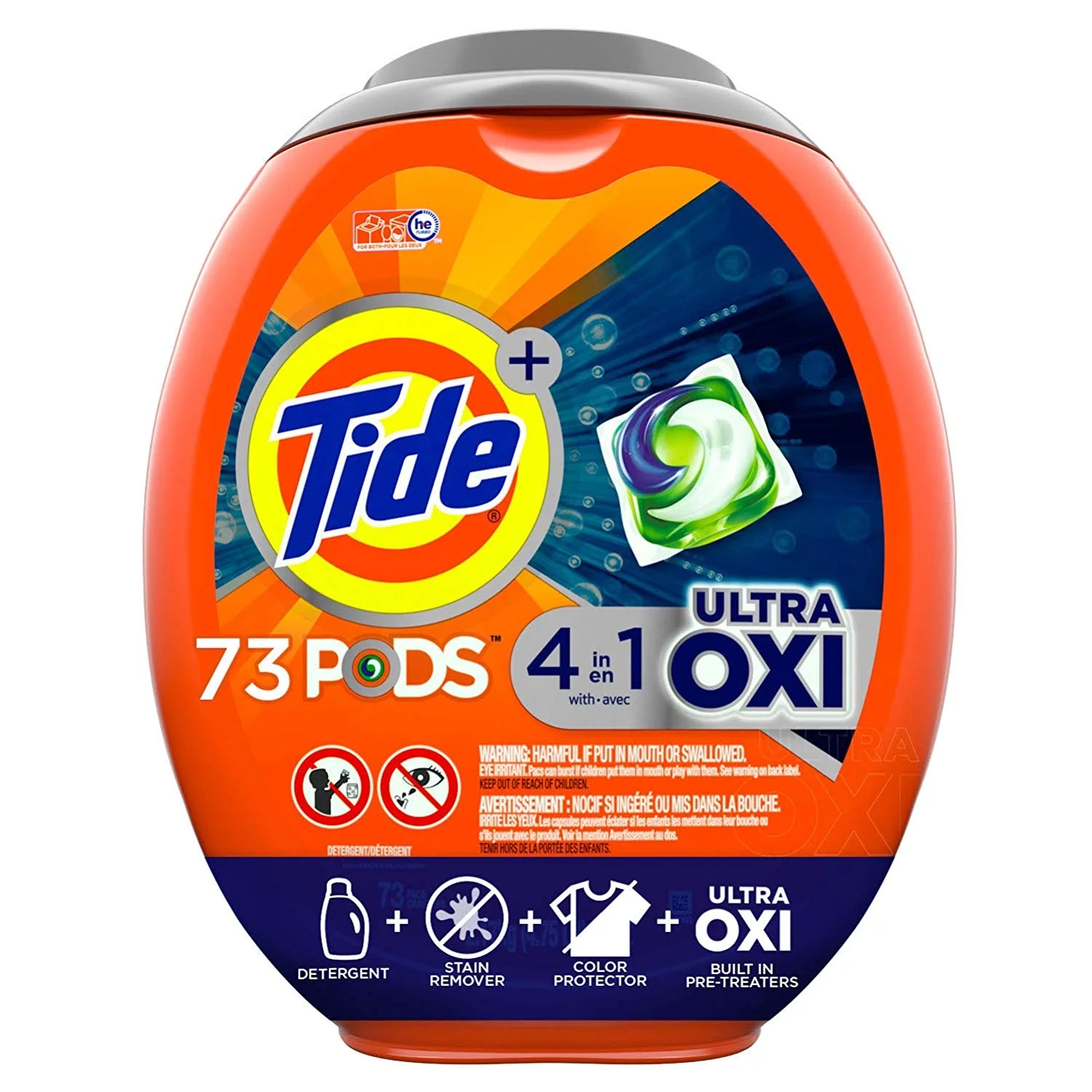 3 PACK - 73 COUNT TIDE PODS ULTRA OXI LIQUID LAUNDRY DETERGENT PACS FOR $35.97