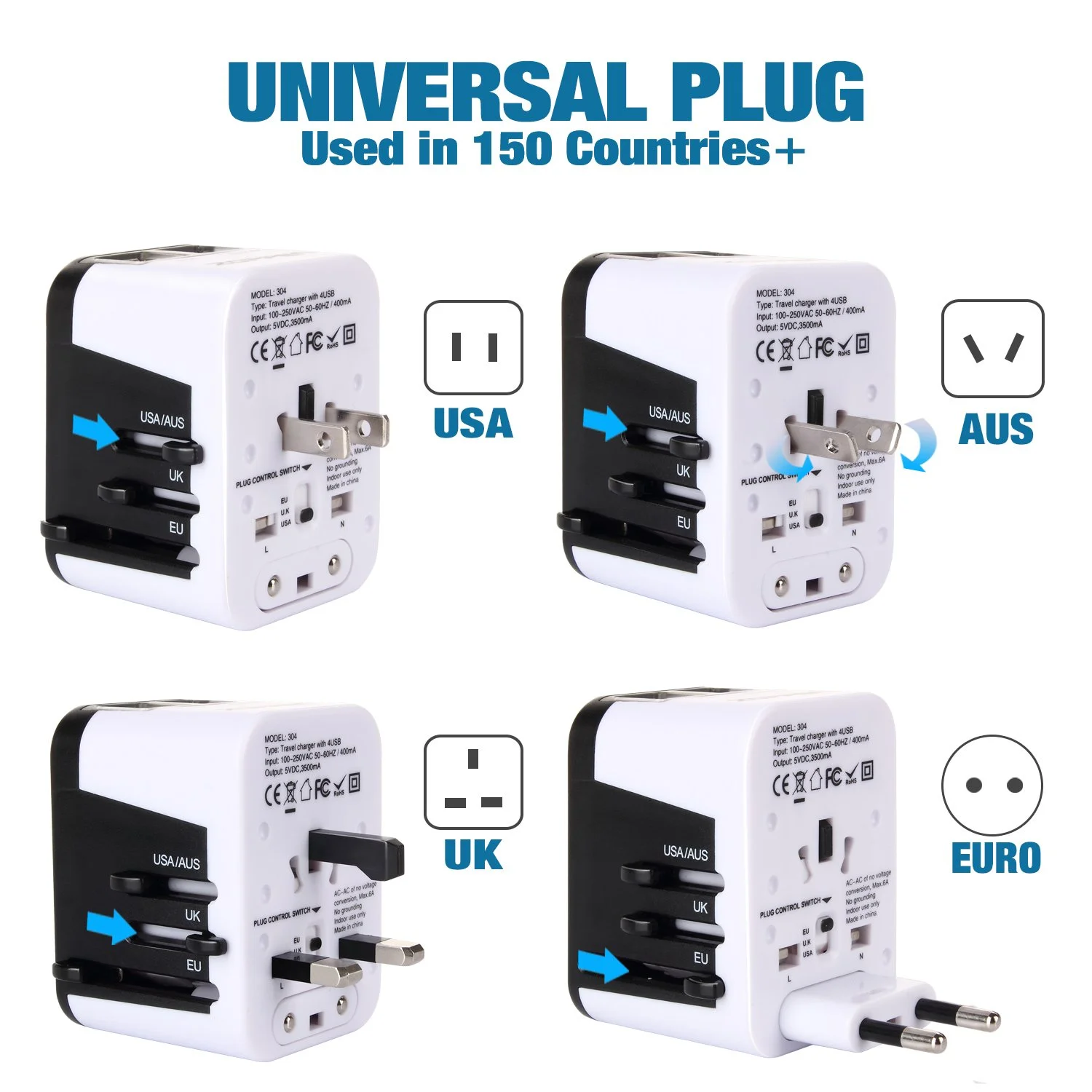 INTERNATIONAL TRAVEL PLUG ADAPTER FOR $5.99