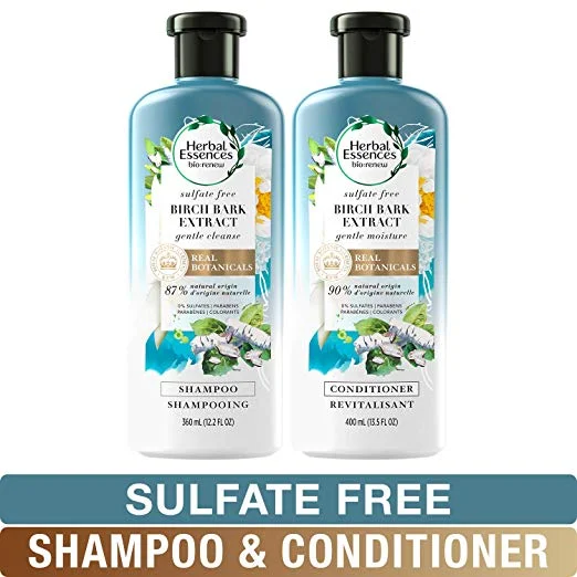 HERBAL ESSENCES SULFATE FREE SHAMPOO AND CONDITIONER KIT, BIORENEW BIRCH BARK EXTRACT FOR $8.30