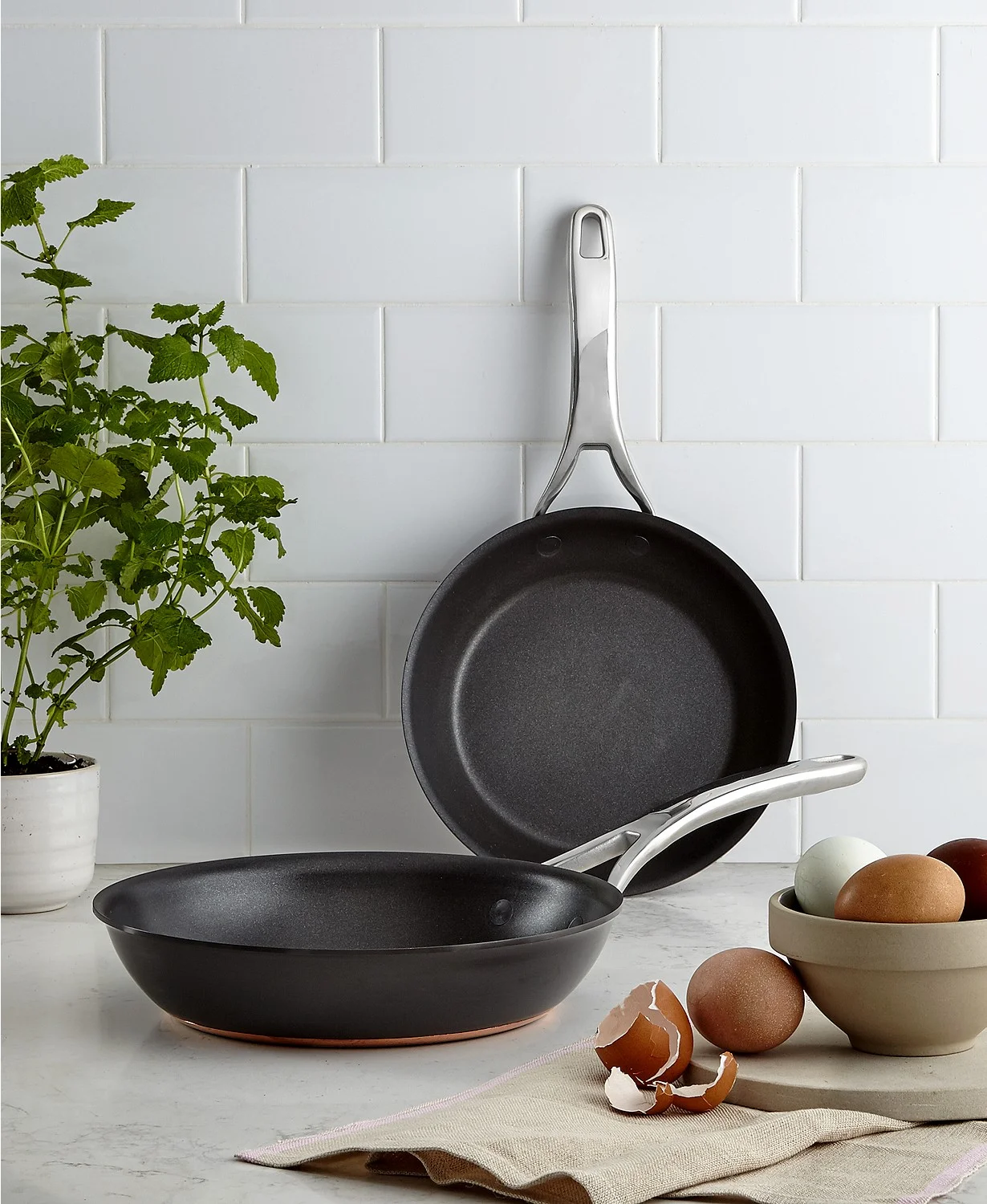 ANOLON HARD-ANODIZED COPPER 8.5" &amp; 10" SKILLET SET FOR $29.99