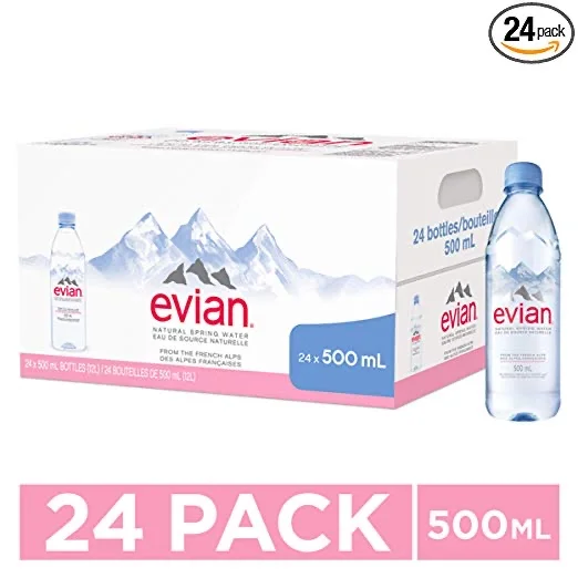 24 PACK OF EVIAN NATURAL SPRING WATER BOTTLES FOR $22.72