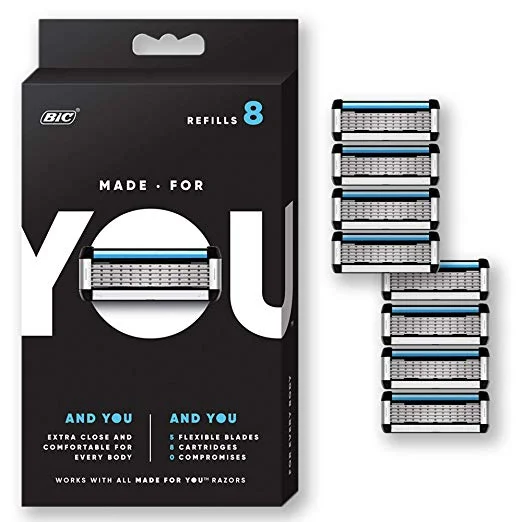 8 COUNT - MADE FOR YOU BY BIC SHAVING RAZOR BLADES FOR MEN AND WOMEN FOR $8.07