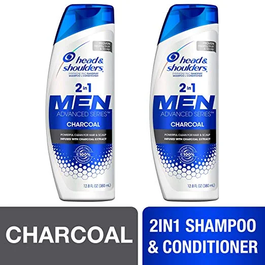 2 PACK - HEAD AND SHOULDERS SHAMPOO AND CONDITIONER 2-IN-1, CHARCOAL FOR MEN FOR $8.31