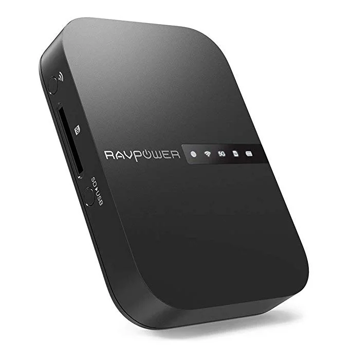 RAVPOWER FILEHUB (TRAVEL ROUTER, WIRELESS SD CARD READER, 6,700MAH PORTABLE POWER BANK) FOR $36.20