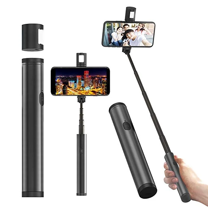 MINI BLUETOOTH SELFIE STICK WITH LED FILL LIGHT FOR $8.36
