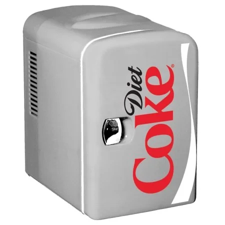 DIET COKE PERSONAL 6-CAN MINI FRIDGE WITH WARMING FOR $29.99
