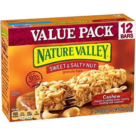 12 COUNT - NATURE VALLEY GRANOLA BARS, SWEET &amp; SALTY NUT, CASHEW FOR $3.60