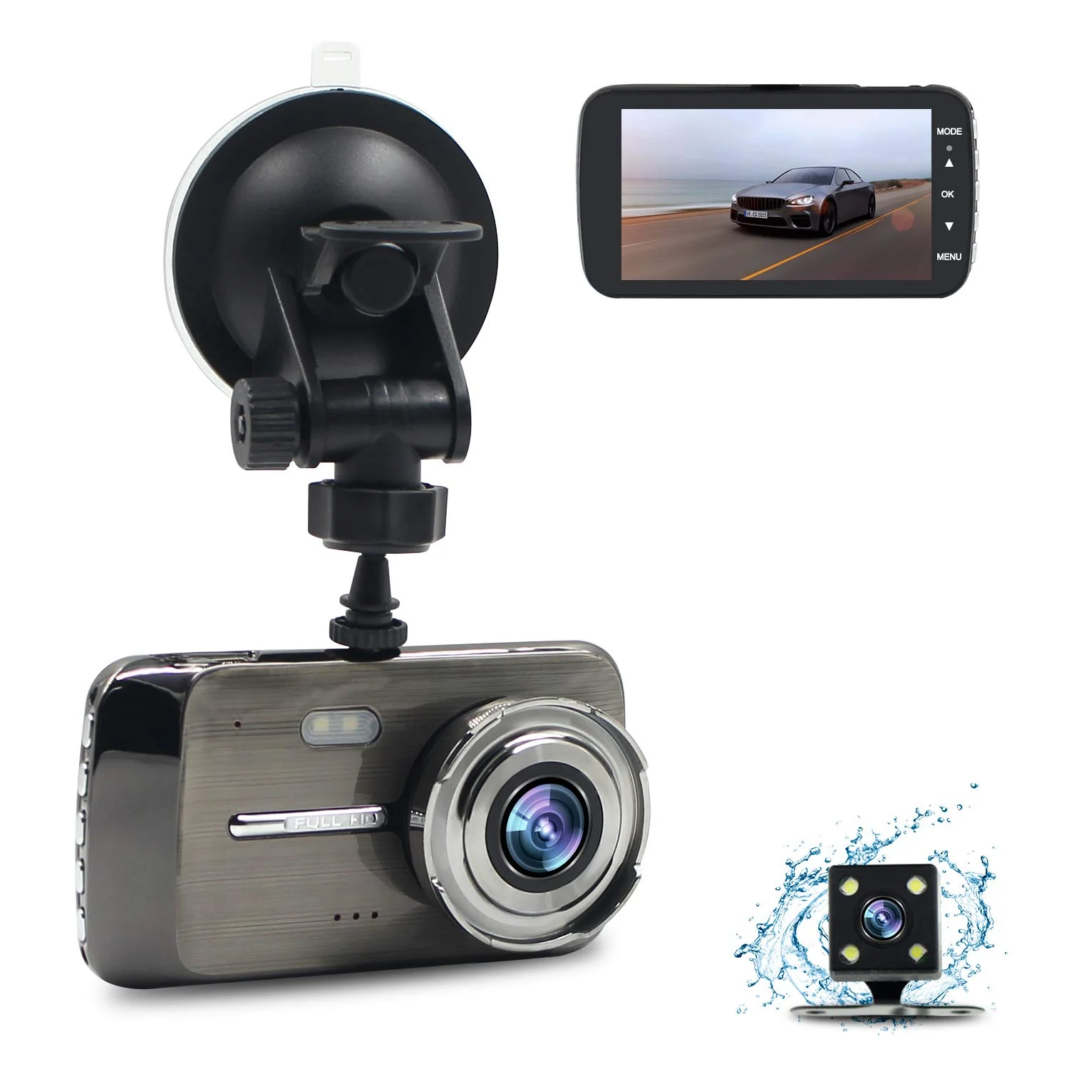 1080P HD 4” LCD SCREEN 170°WIDE ANGLE NIGHT VISION DASH CAM FOR $28.00