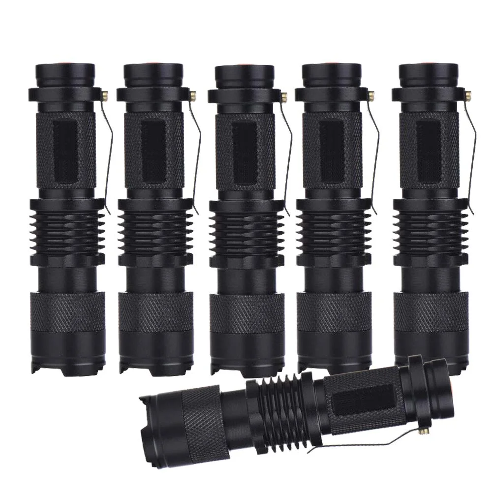 PACK OF 6 - 300 LUMEN PROFESSIONAL PORTABLE HANDHELD MINI LED FLASHLIGHTS FOR $11.99