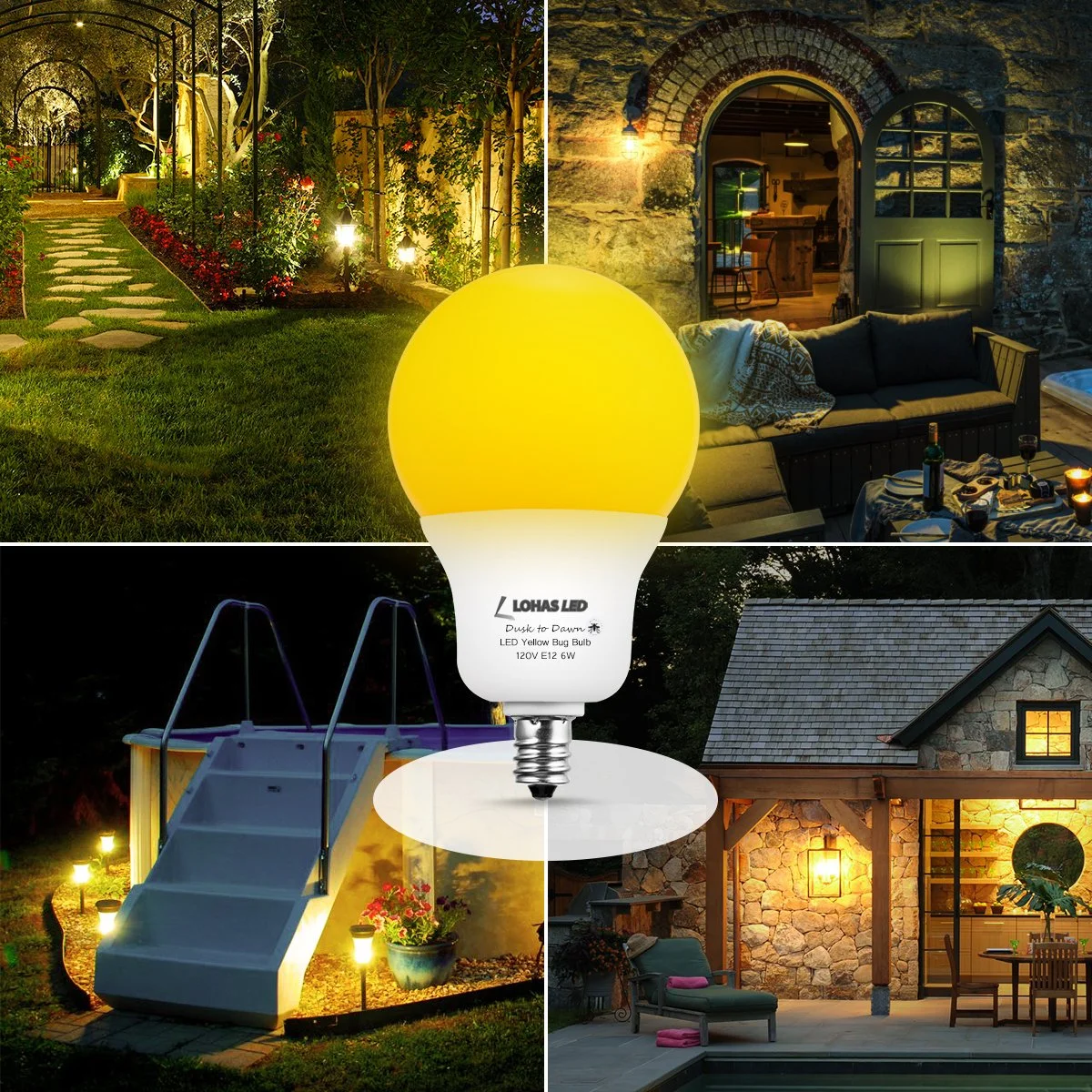 PACK OF 4 - AMBER YELLOW LED LIGHT BULBS FOR $5.12