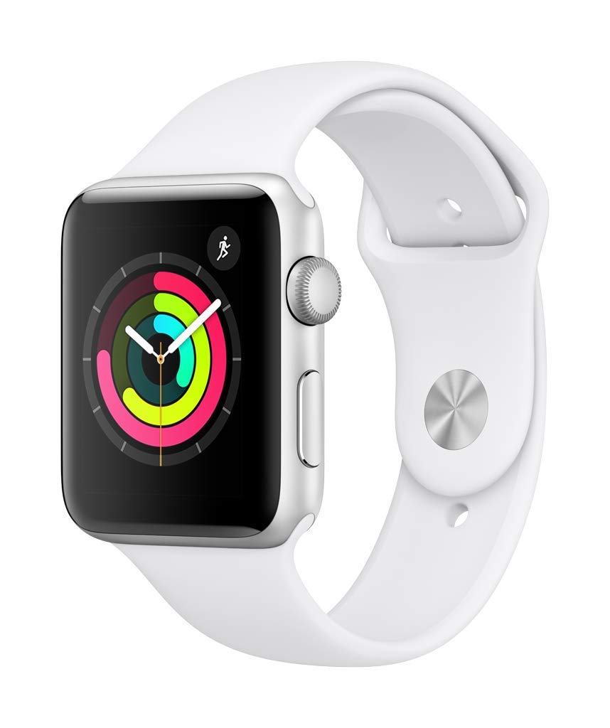 APPLE WATCH SERIES 3 (GPS, 42MM) - SILVER ALUMINUM CASE WITH WHITE SPORT BAND FOR $170.38