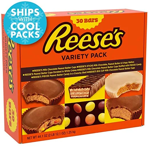30 COUNT - REESE'S CHOCOLATE PEANUT BUTTER VARIETY PACK FOR $20.19