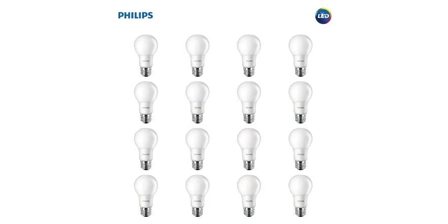 PACK OF 16 - PHILIPS LED NON-DIMMABLE A19 FROSTED LIGHT BULBS FOR $19.00