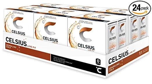 24 PACK - CELSIUS SPARKLING COLA FITNESS DRINK FOR $11.86