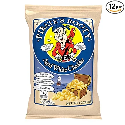 12 PACK - PIRATE’S BOOTY SNACK PUFFS, AGED WHITE CHEDDAR FOR $6.75