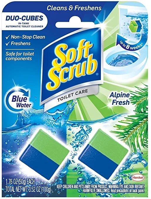 2 PACK - SOFT SCRUB IN-TANK TOILET CLEANER DUO-CUBES, ALPINE FRESH FOR $1.88