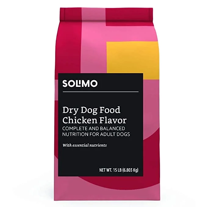 AMAZON BRAND - SOLIMO BASIC DRY DOG FOOD WITH GRAINS FOR $5.49