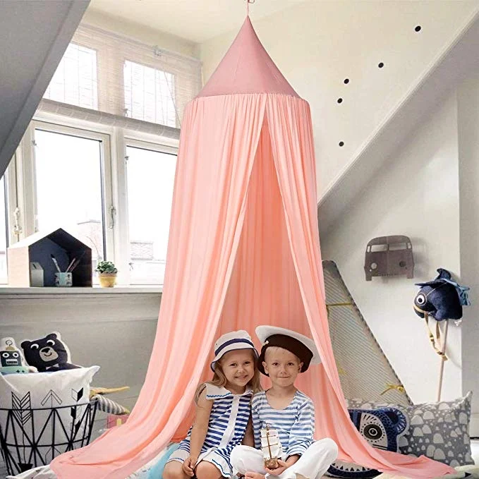 KIDS’ BED CANOPY WITH POM HANGING NET FOR $12.60