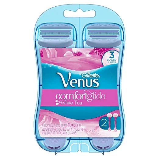 2 COUNT - GILLETTE VENUS COMFORTGLIDE WHITE TEA WOMENS 3-BLADE DISPOSABLE RAZOR FOR $3.62