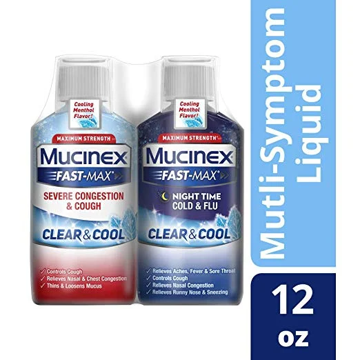 MUCINEX FAST-MAX CLEAR &amp; COOL DAY/NIGHT SEVERE CONGESTION COUGH SYRUP FOR $7.26