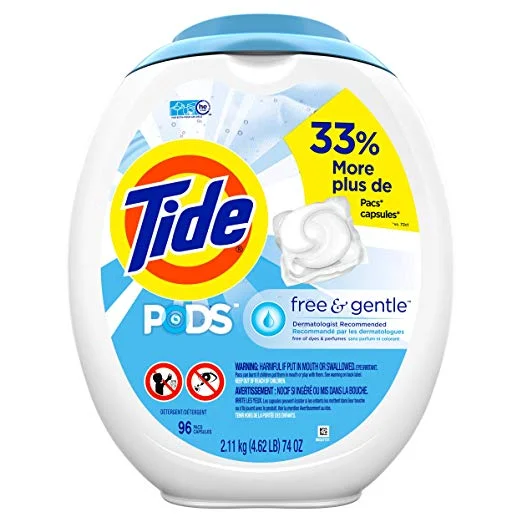 91 PODS - TIDE PODS FREE AND GENTLE LAUNDRY DETERGENT FOR $18.37