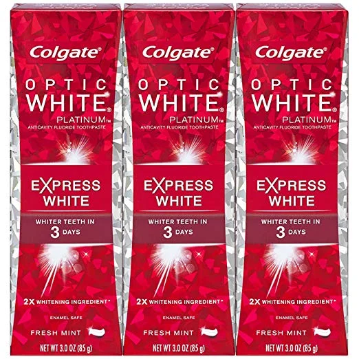 3 PACK - COLGATE OPTIC WHITE EXPRESS WHITE WHITENING TOOTHPASTE FOR $7.98